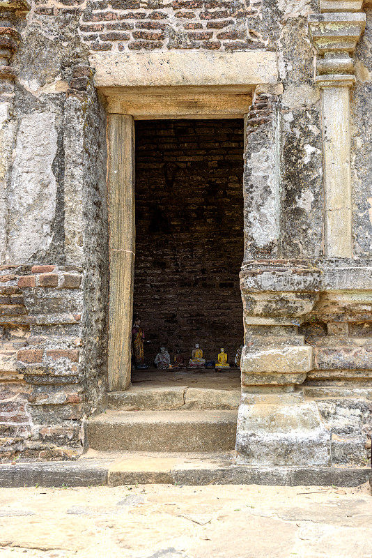 Rankoth Vehera教堂的细节，Polonnaruwa，斯里兰卡。